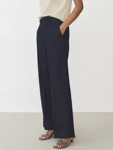 MANGO Women Wide Leg Mid-Rise Jeans