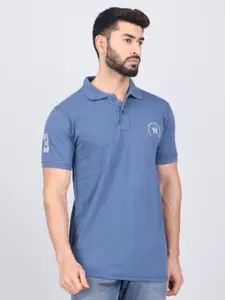 WILD ELEPHANT Men Solid Polo Collar Cotton T-shirt