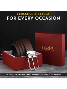 LOOPA Men Leather Textured Formal Belt