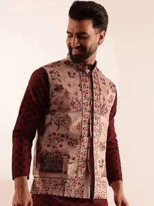 SOJANYA Printed Velvet Nehru Jacket