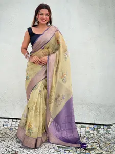 SGF11 Floral Printed Organza Kanjeevaram Saree