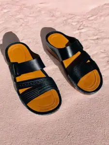 FABBMATE Textured Open Toe Flats