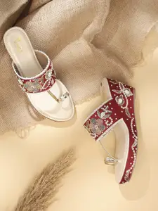 V-WALK Women Embellished Ethnic Platform Sandals