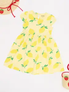 Pantaloons Junior Girls Printed Round Neck Fit & Flare Dress