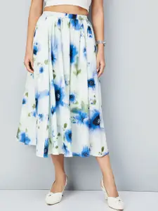 max Floral Printed Flared Midi Skirts