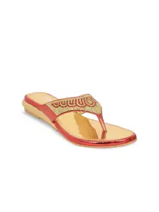 RACECOURSE Women Embellished Open Toe  Slip-On Flats