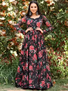 BAESD Floral Printed Maxi Ethnic Dress
