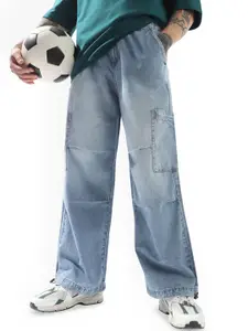 Hubberholme Men Comfort Relaxed Fit Mid-Rise Heavy Fade Perachute Jeans