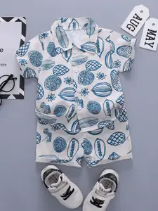 StyleCast x Revolte Boys Printed Short Sleeves Shirt With Shorts