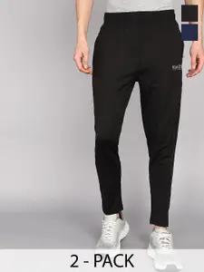 Moda Rapido Men Pack Of 2 Slim-Fit Mid-Rise Track Pants