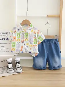 StyleCast x Revolte Boys Printed Short Sleeves Shirt With Shorts