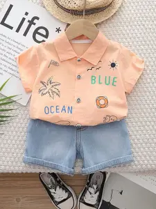 StyleCast x Revolte Boys Printed Short Sleeves Shirt With Shorts