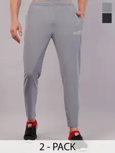 Moda Rapido Men Pack Of 2 Slim-Fit Mid-Rise Track Pants