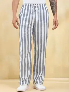 Fabindia Men Striped Trousers