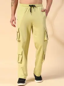 Mast & Harbour Men Pure Cotton Straight-Fit Mid-Rise Cargo Pant