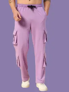 Mast & Harbour Men Pure Cotton Straight-Fit Mid-Rise Cargo Pant