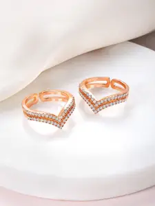 Peora Rose Gold-Plated Toe Rings