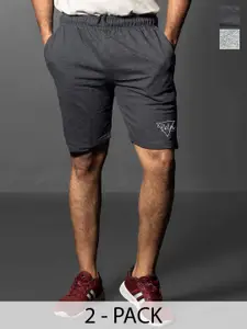 Moda Rapido Men Pack of 2 Cotton Mid-Rise Regular Fit Shorts