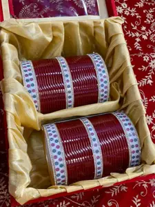 T4 JEWELS Set Of 2 Stone Srudded Bridal Chuda Bangle