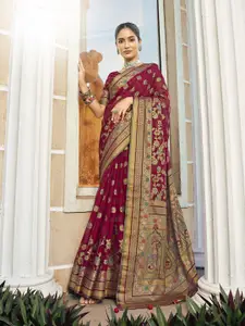 elora Ethnic Motifs Woven Design Zari Banarasi Saree