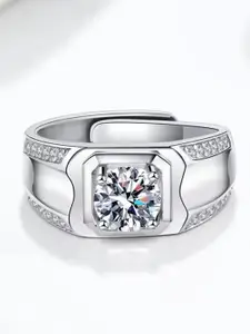 MEENAZ Silver-Plated American Diamond StuddedFingerRing