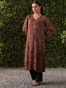 Lakshita Women Printed Mirror Work Kurta