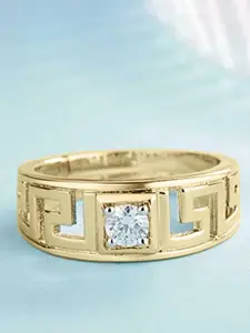 The Roadster Lifestyle Co Men American Diamond-Studded Finger Ring