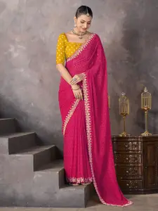 Satrani Bandhan Printed Zari Pure Georgette Saree