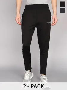 Moda Rapido Men Pack Of 2 Slim-Fit Mid-Rise Track Pants