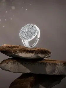 MISS HIGHNESS Rhodium-Plated Cubic Zirconia StuddedFingerRing