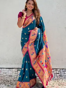 SGF11 Woven Design Zari Pure Silk Kanjeevaram Saree