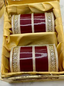 T4 JEWELS Set Of 72 Gold-Plated American Diamond Studded Bangles