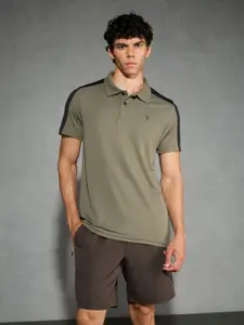 Technosport Men Solid Polo Collar Antimicrobial Sports T-shirt with TECHNOCOOL+