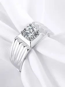 MEENAZ Silver-Plated American Diamond StuddedFingerRing