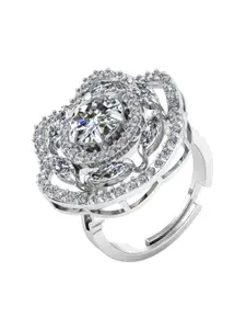 MISS HIGHNESS Rhodium-Plated Cubic Zirconia StuddedFingerRing