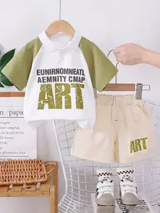 StyleCast x Revolte Boys Printed Polo Collar T-shirt With Shorts