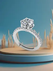 MISS HIGHNESS Rhodium-Plated Cubic Zirconia StuddedFingerRing