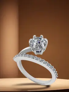 MISS HIGHNESS Rhodium-Plated Cubic Zirconia StuddedFingerRing