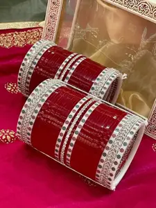 T4 JEWELS Set Of 2 AD Studded Bridal Chuda Bangles