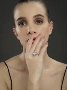MISS HIGHNESS Rhodium-Plated Cubic Zirconia StuddedFingerRing