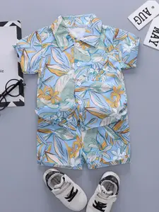 StyleCast x Revolte Boys Tropical Printed Short Sleeves Shirt With Shorts