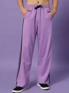 Mast & Harbour Men Cotton Striped Relaxed-Fit Mid-Rise Track Pant