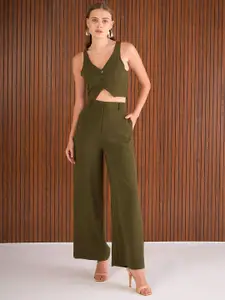 SASSAFRAS Self Design Waistcoat Top & Trousers Co-Ord Set