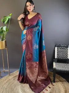 SGF11 Floral Woven Design Zari Pure Silk Kanjeevaram Saree