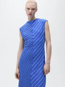 MANGO Striped A-Line Maxi Dress