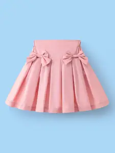 Mark & Mia Girls Pleated  With Bow Applique Flared Knee Length Skirt