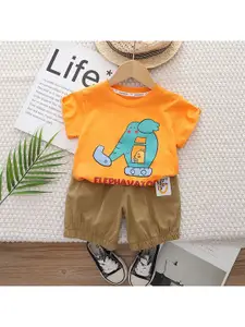 StyleCast x Revolte Boys Printed Round Neck T-Shirt With Shorts