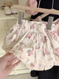 YK Floral Printed A-Line Skirt