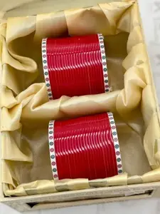 T4 JEWELS Set Of 48 Intricate Textured Details Studded Chuda Bangles