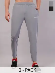 Moda Rapido Men Pack Of 2 Slim-Fit Mid-Rise Track Pants